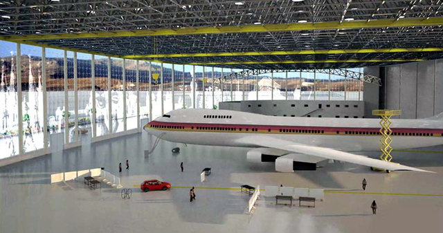 Interior del futuro hangar de Iberia en el aeropuerto del Prat (Barcelona)